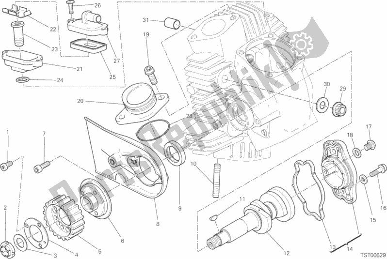 Tutte le parti per il Sistema Di Fasatura Testa Orizzontale del Ducati Scrambler Desert Sled 803 2020